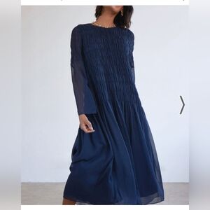 Ayr SEALED! NWT! The Something Special Silk Blend Dress in City Sky. Sz Sm.